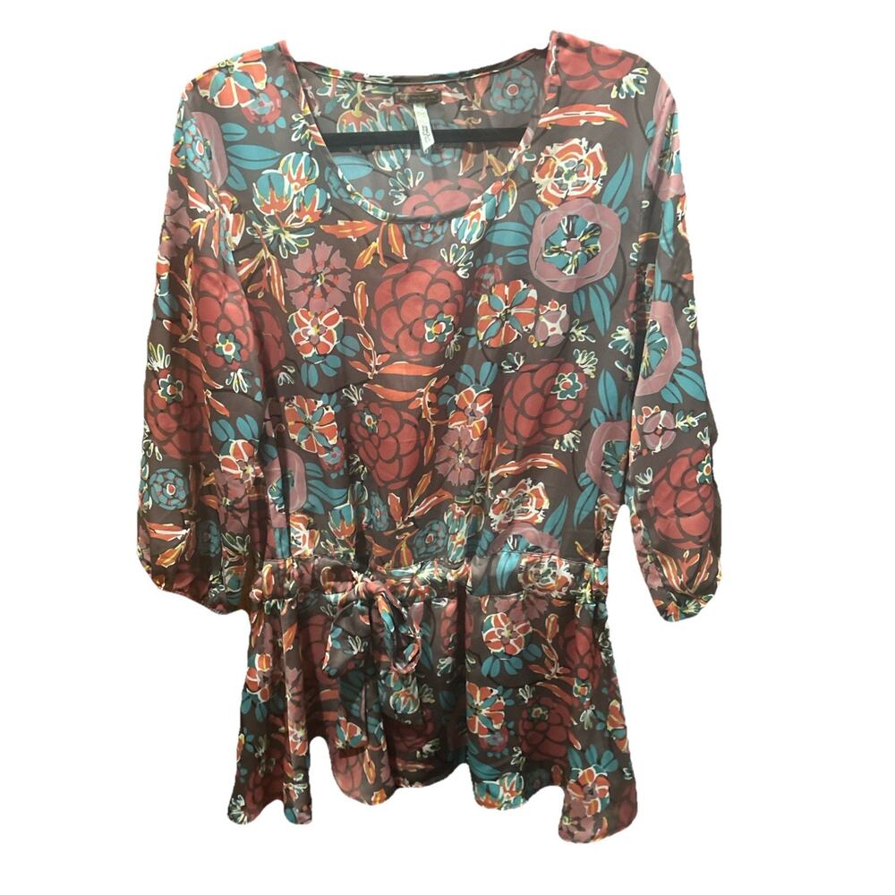 Matilda Jane Womens Large Annalise Tunic You and Me Fall Autumn Floral B16